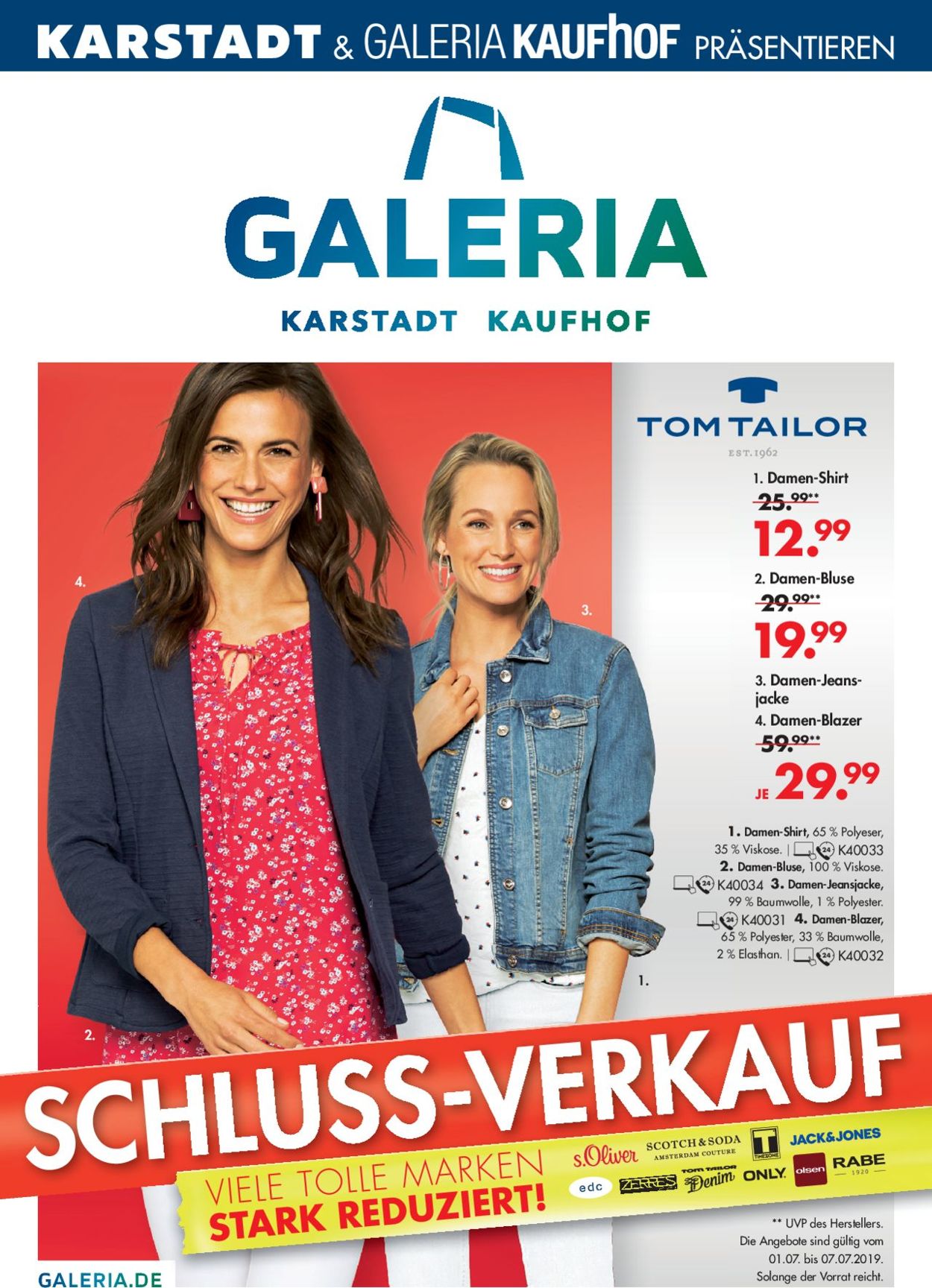 Prospekt GALERIA Kaufhof vom 01.07.2019