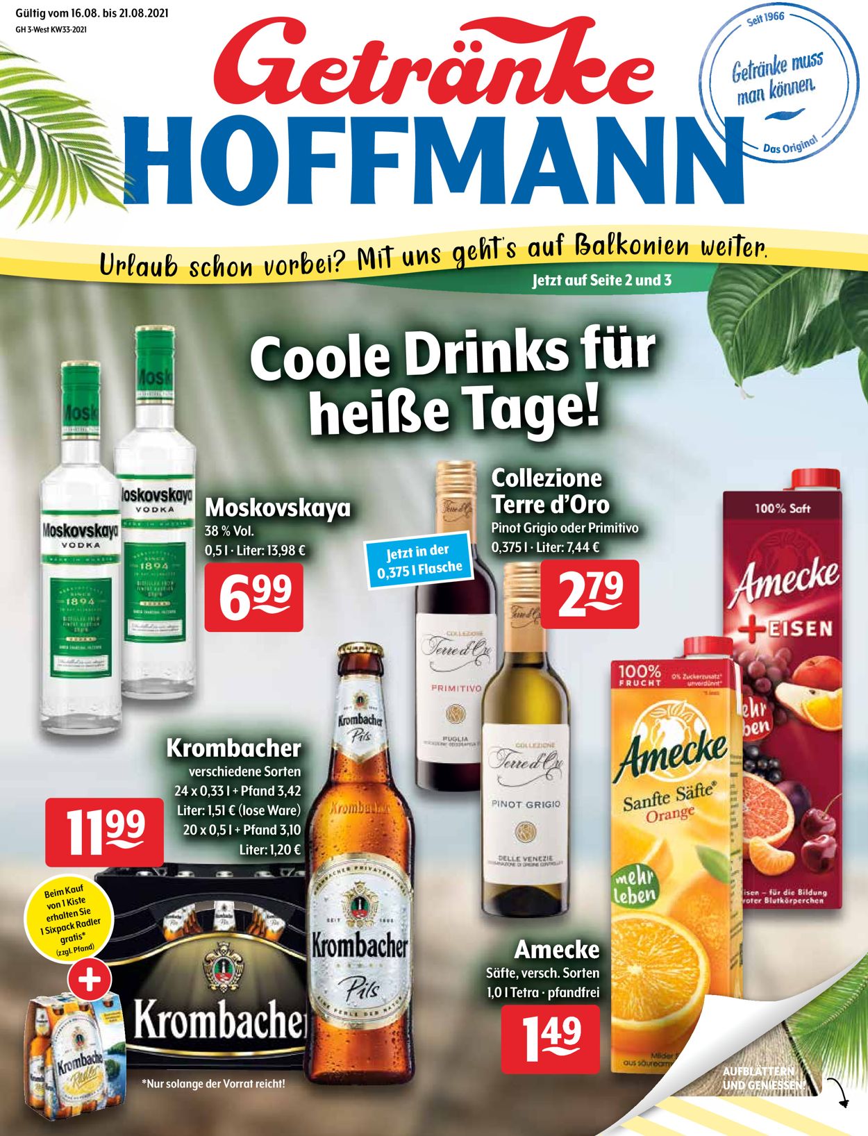 Prospekt Getränke Hoffmann vom 16.08.2021