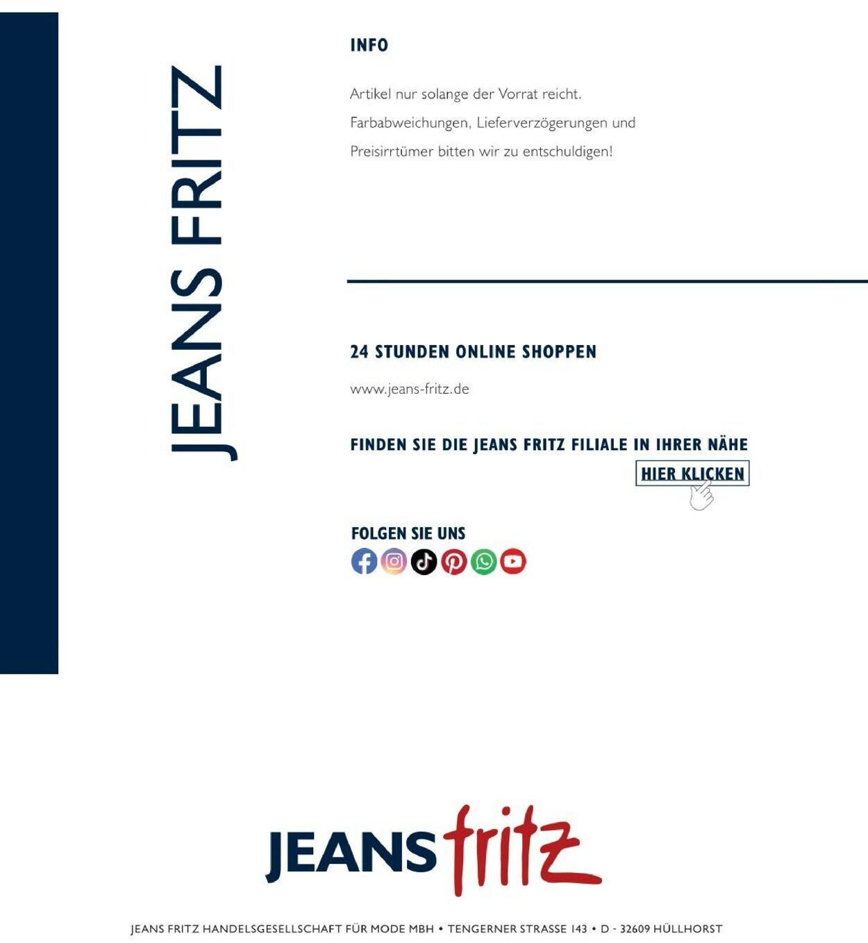 Prospekt Jeans Fritz vom 01.07.2023