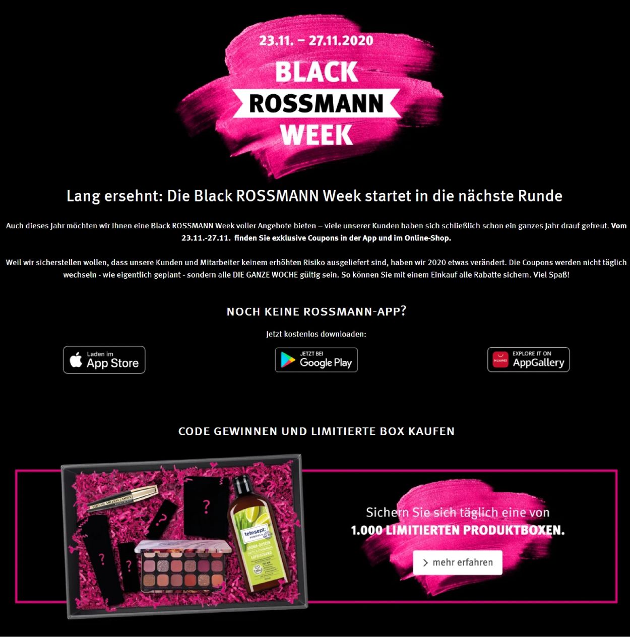 Prospekt Rossmann - BLACK WEEK 2020 vom 20.11.2020