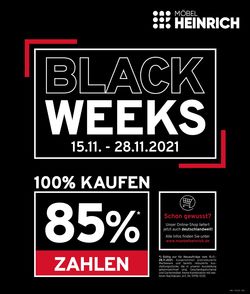 Prospekt Möbel Heinrich BLACK WEEKS 2021 vom 15.11.2021